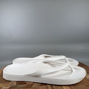 Archies Arch Support Flip Flops White Men's Size 9 High Arch Thong Sandal